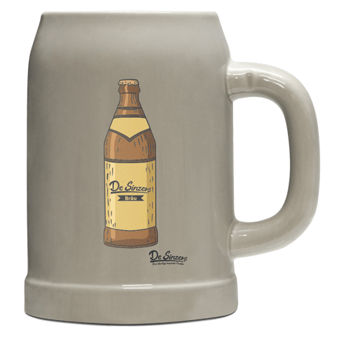 Die Elemente Bierflasche Bierkrug 500ml Grau Watzmann Front