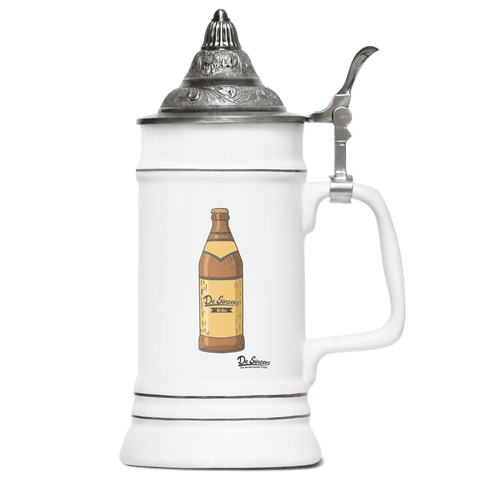 Die Elemente Bierflasche Bierkrug 500ml Weiss mit Spitzdeckel Wendelstein Front