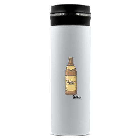 Die Elemente Bierflasche Edelstahl Thermoflasche 450ml Weiss Geigelstein Front