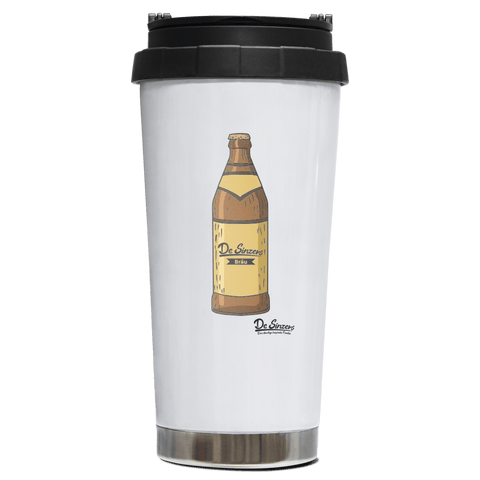 Die Elemente Bierflasche Edelstahl Trinkbecher To Go 470ml Weiss Wildbarren Front