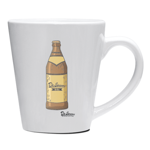 Die Elemente Bierflasche Keramik Kaffeetasse 200ml Weiss Herzogstand Front