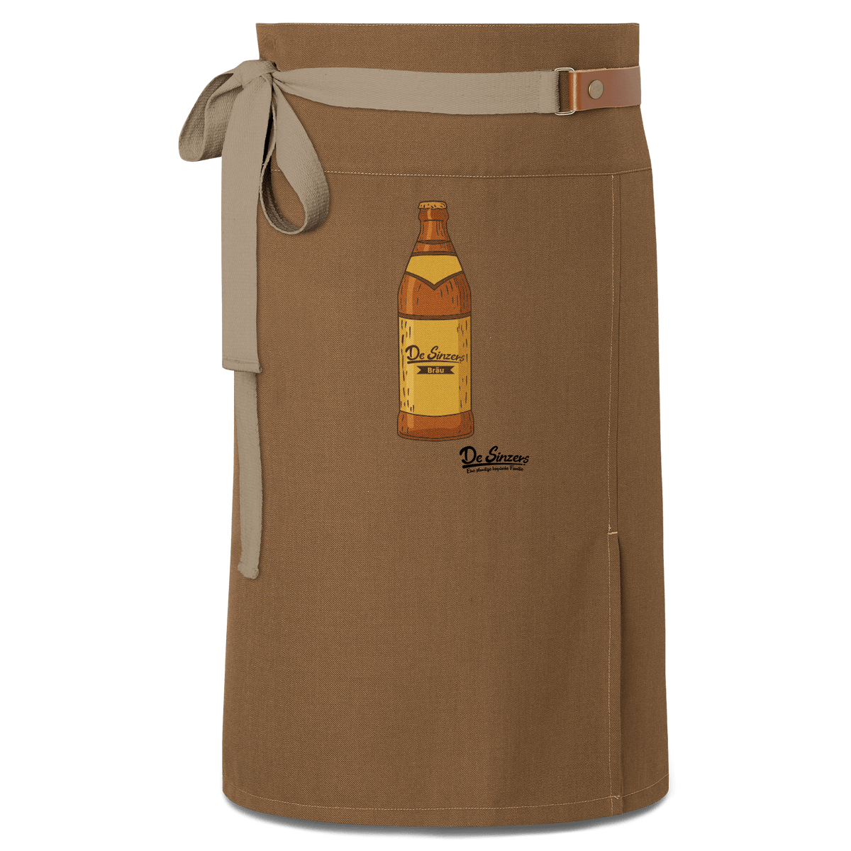 Die Elemente Bierflasche Schuerze Vorbinder Braun Haidham Front