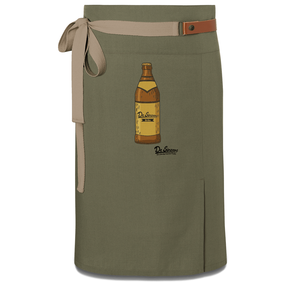 Die Elemente Bierflasche Schuerze Vorbinder Gruen Langhausen Front