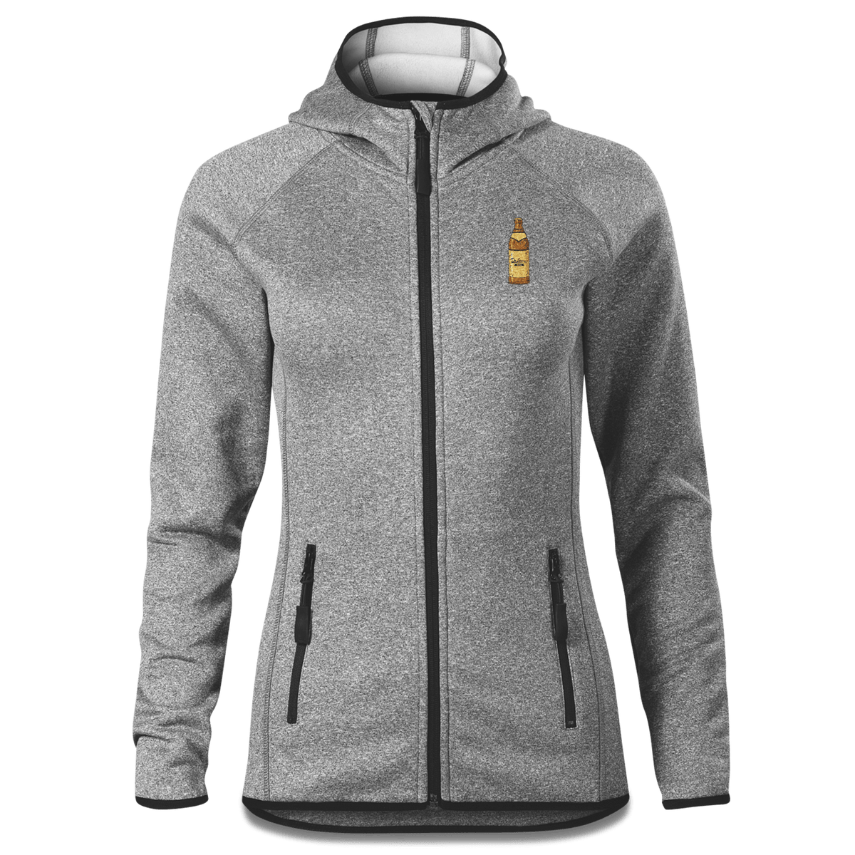 Die Elemente Bierflasche Stretch Fleece Damen Grau Meliert Krottenhausmuehle Front