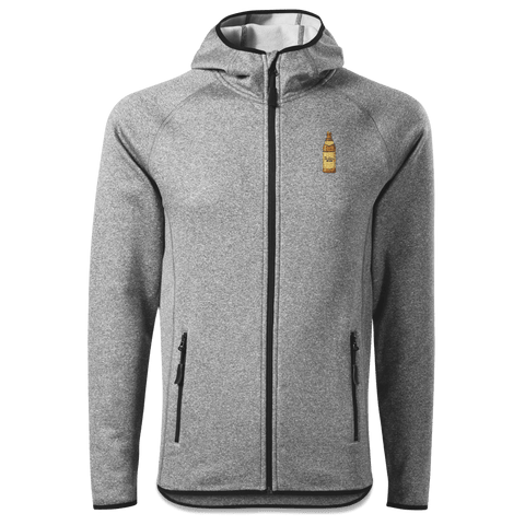 Die Elemente Bierflasche Stretch Fleece Herren Grau Meliert Oed Front