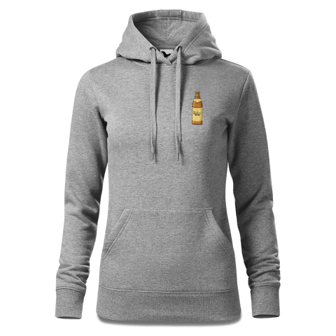 Die Elemente Bierflasche Sweatshirt Hoody Damen Grau Meliert Kleinholzen Front