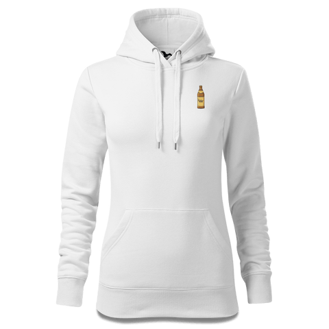 Die Elemente Bierflasche Sweatshirt Hoody Damen Weiss Graben Front