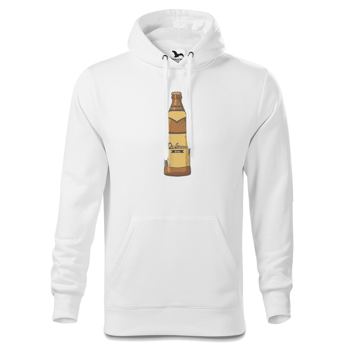 Die Elemente Bierflasche Sweatshirt Hoody Herren Weiss Reikering Front