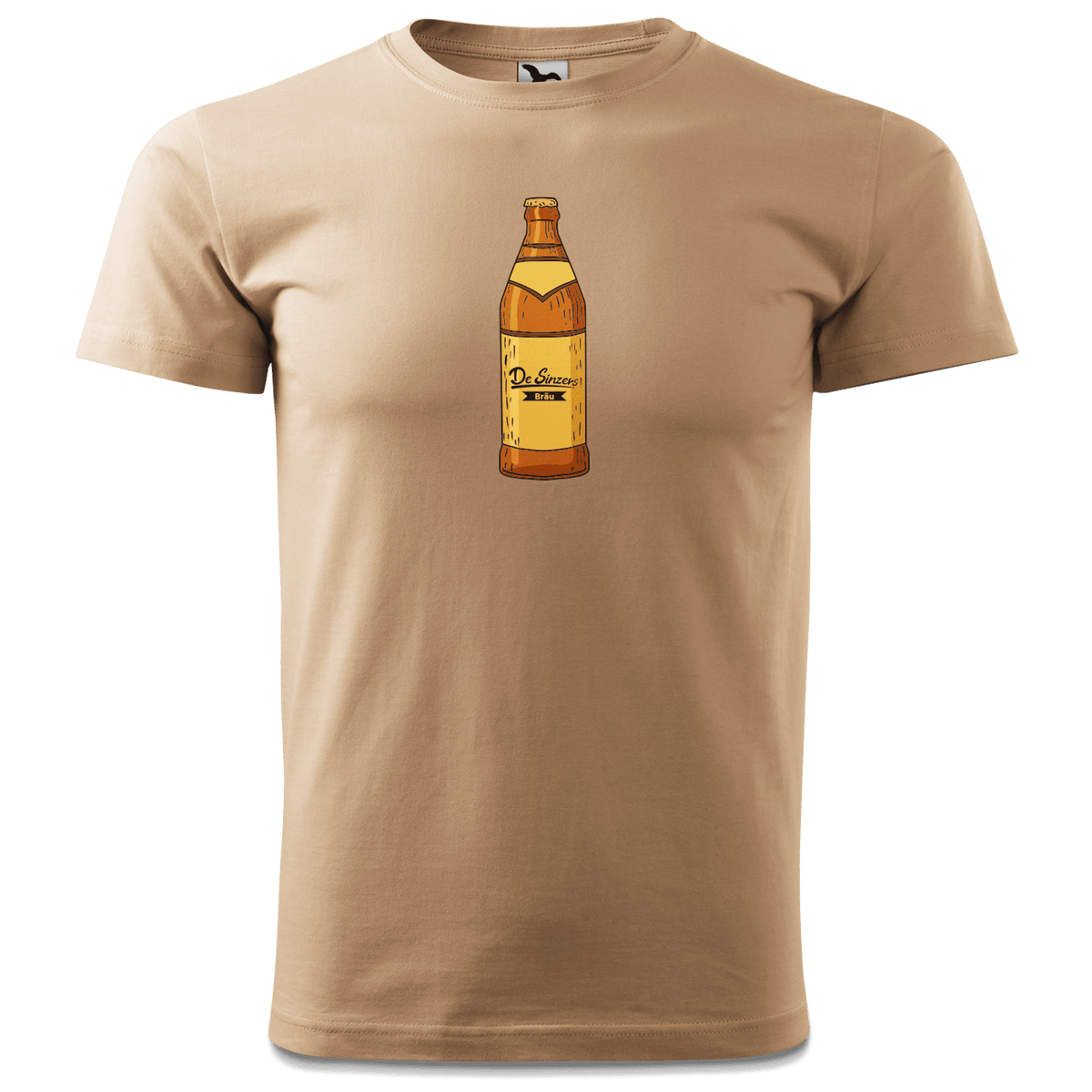 Die Elemente Bierflasche T Shirt Herren Sand Hofmuehle Front