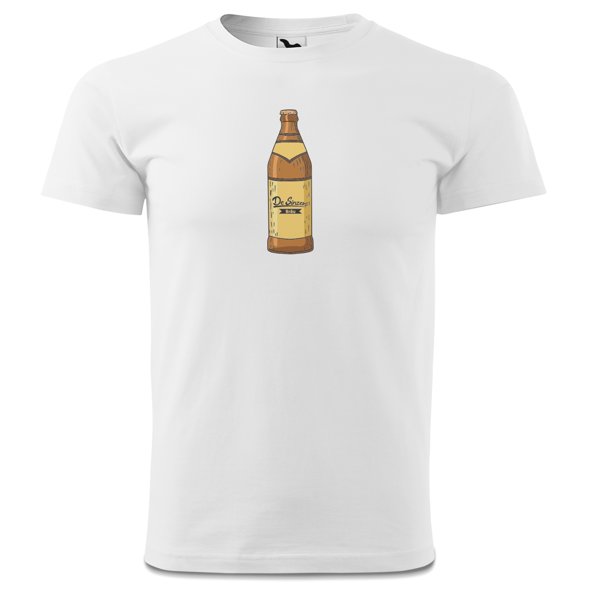 Die Elemente Bierflasche T Shirt Herren Weiss Landl Front