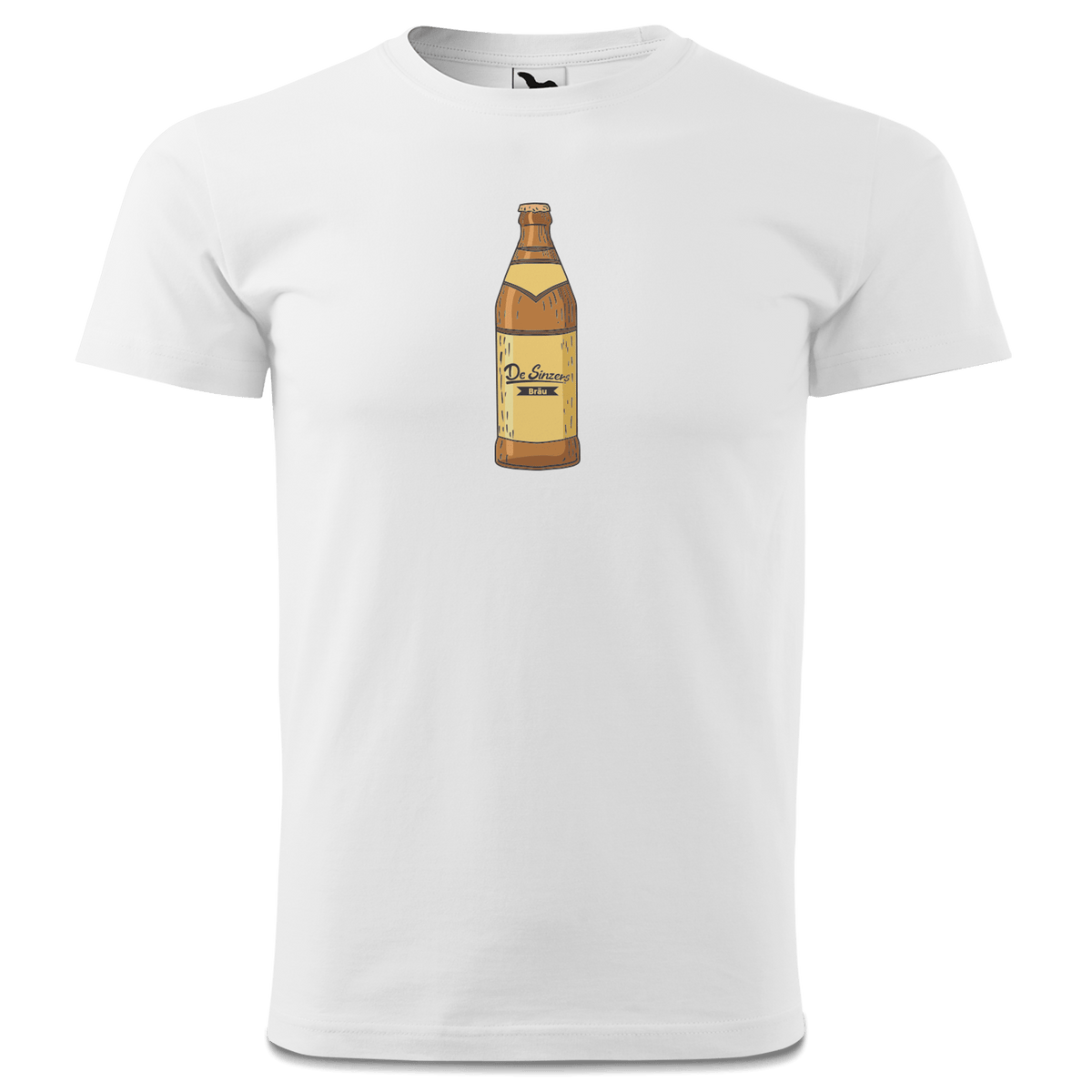Die Elemente Bierflasche T Shirt Herren Weiss Landl Front