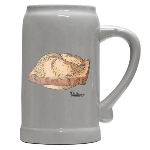 Die Elemente Leberkassemmel Bierkrug 1000ml Grau Zugspitze Front
