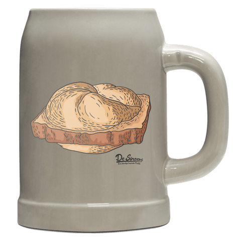 Die Elemente Leberkassemmel Bierkrug 500ml Grau Watzmann Front