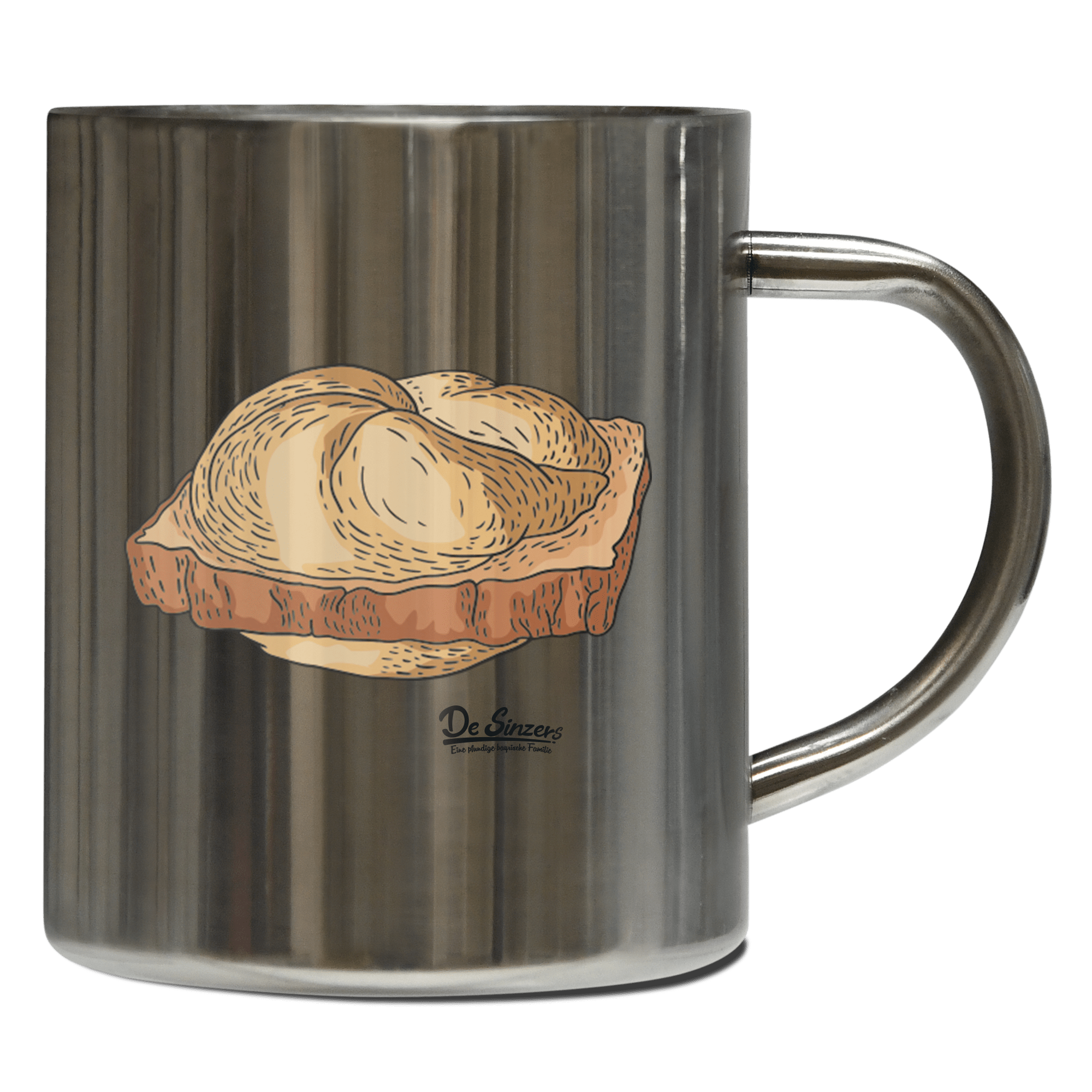 Die Elemente Leberkassemmel Edelstahl Kaffeetasse 400ml Grosser Arber Front