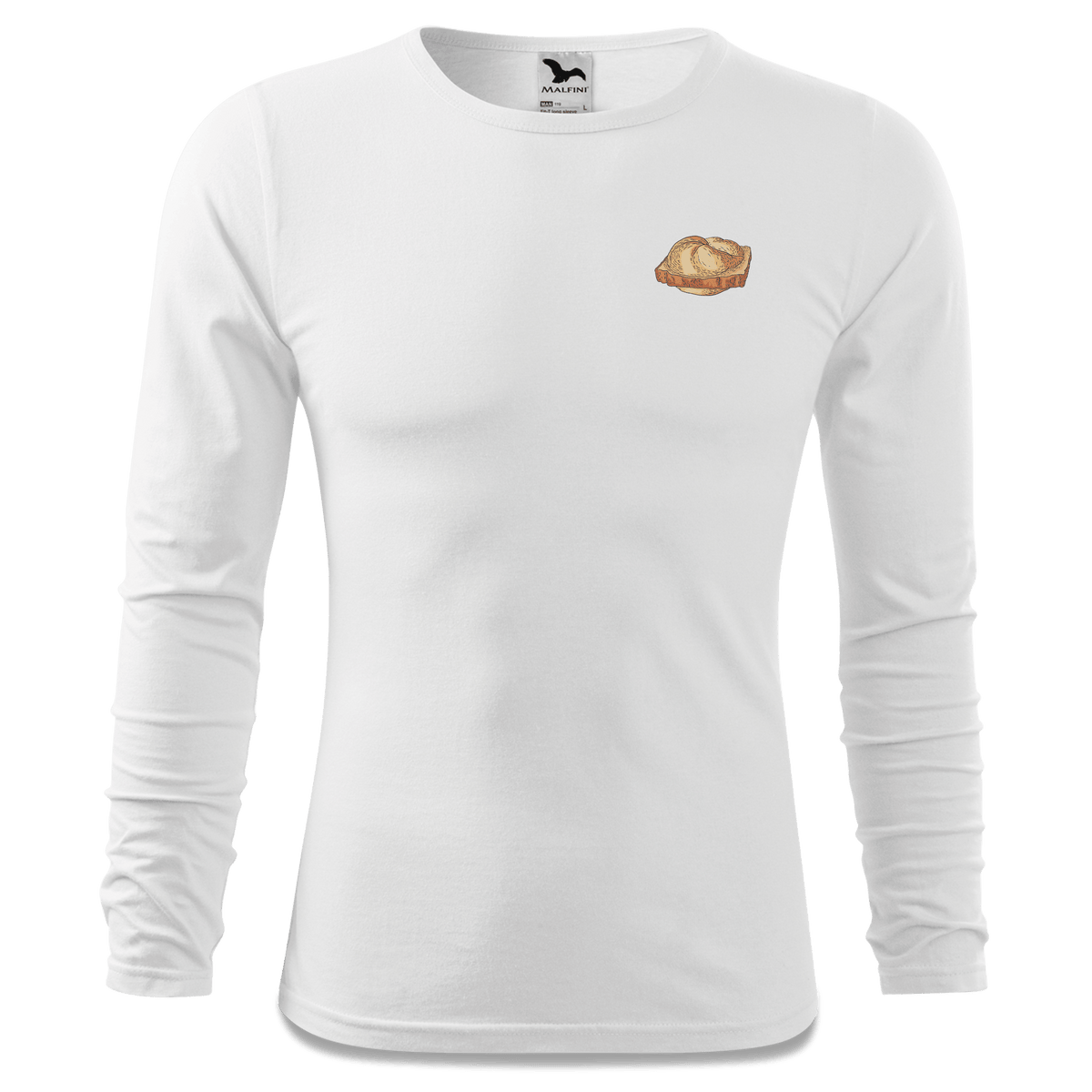 Die Elemente Leberkassemmel Longsleeve Fitted Herren Weiss Kohlhaufmuehle Front