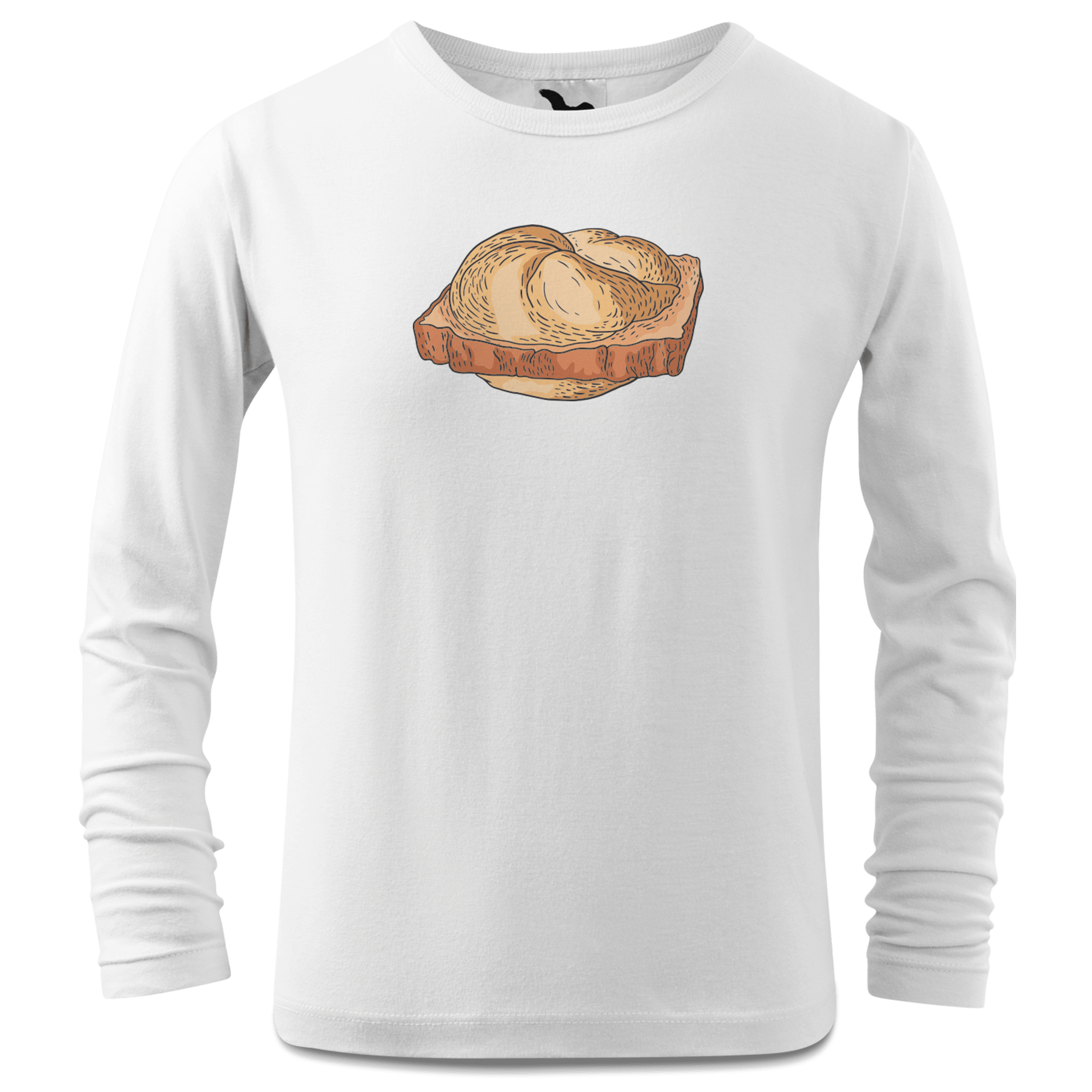 Die Elemente Leberkassemmel Longsleeve Kinder Weiss Westerndorf Front