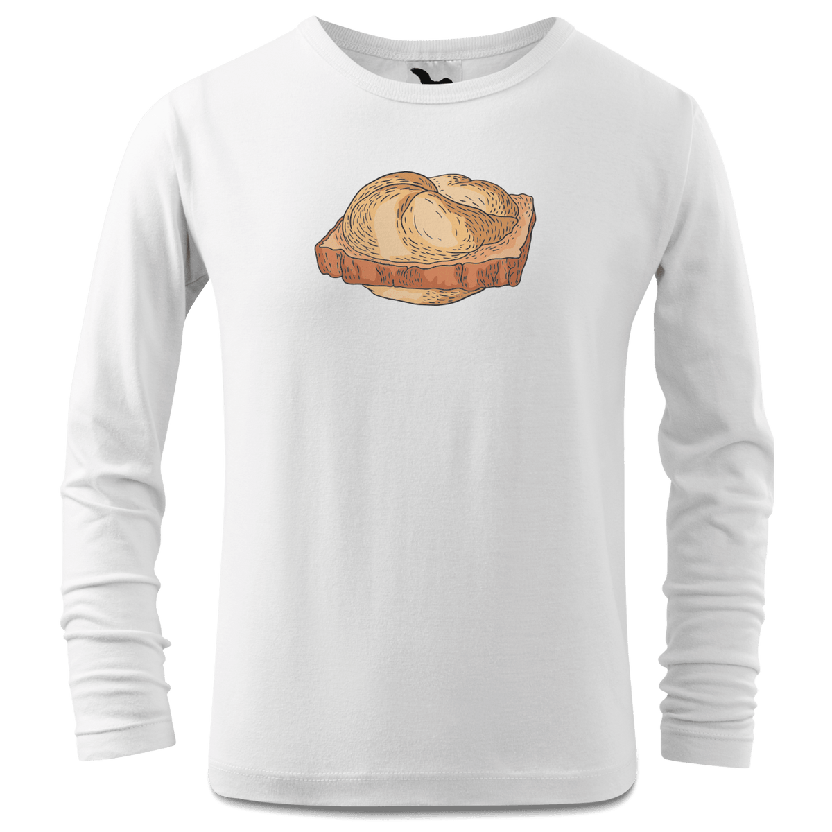 Die Elemente Leberkassemmel Longsleeve Kinder Weiss Westerndorf Front