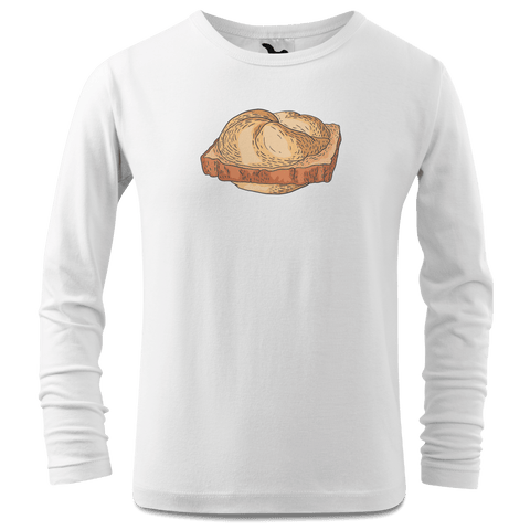 Die Elemente Leberkassemmel Longsleeve Kinder Weiss Westerndorf Front