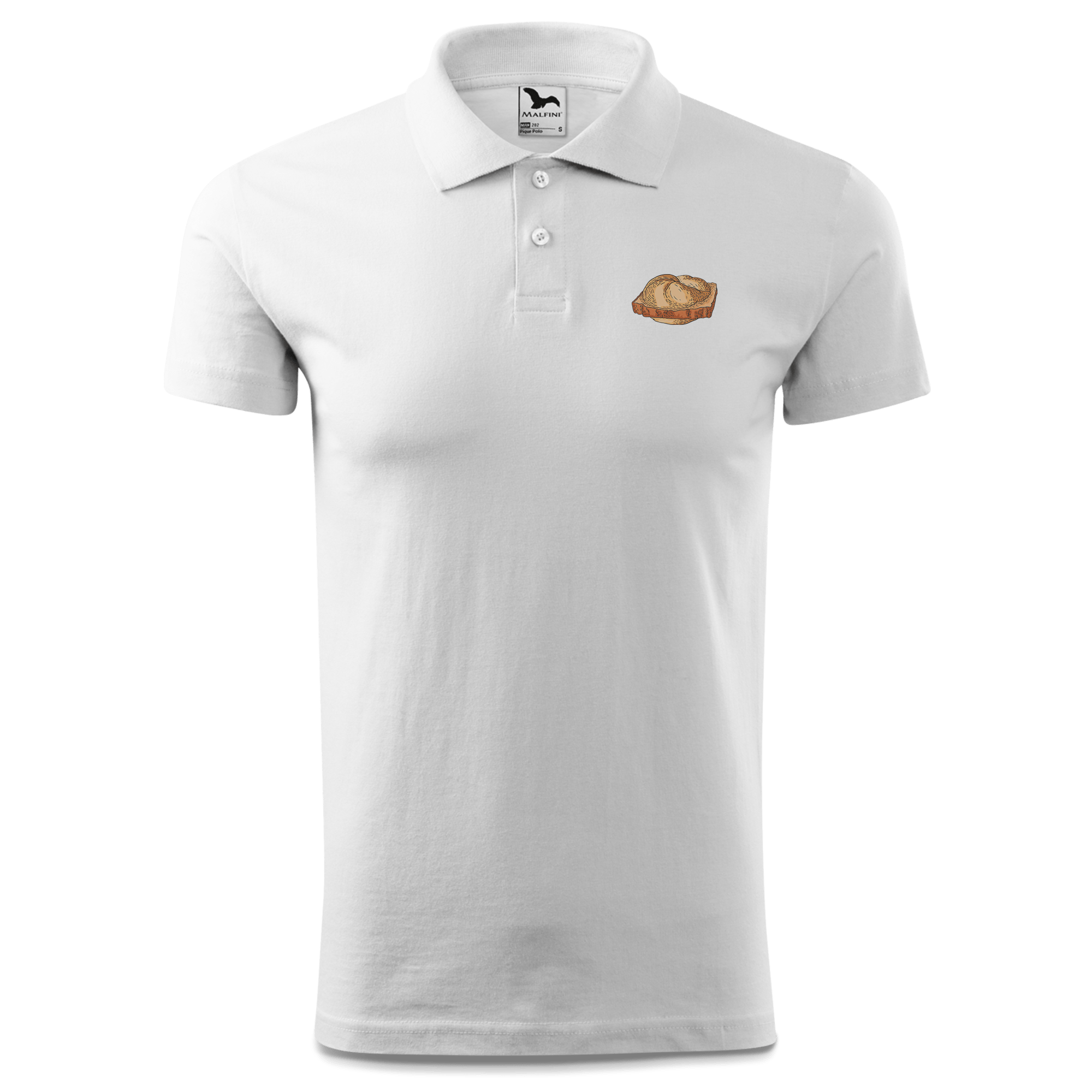Die Elemente Leberkassemmel Polo Shirt Herren Weiss Murnau Front