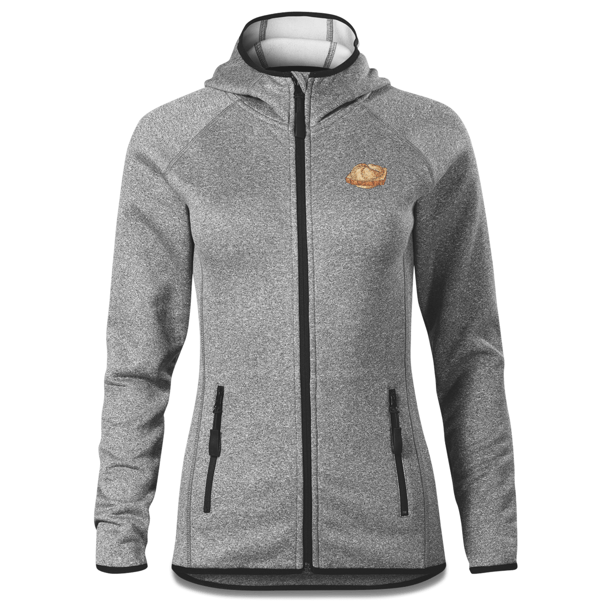 Die Elemente Leberkassemmel Stretch Fleece Damen Grau Meliert Krottenhausmuehle Front