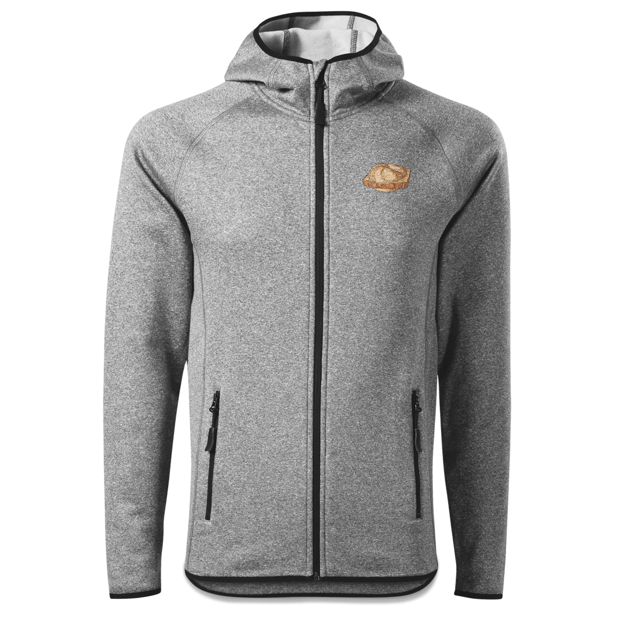 Die Elemente Leberkassemmel Stretch Fleece Herren Grau Meliert Oed Front