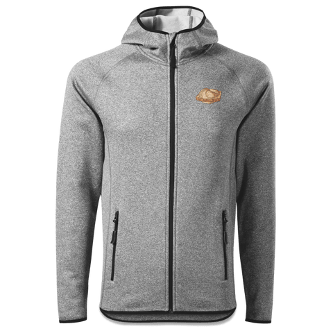 Die Elemente Leberkassemmel Stretch Fleece Herren Grau Meliert Oed Front