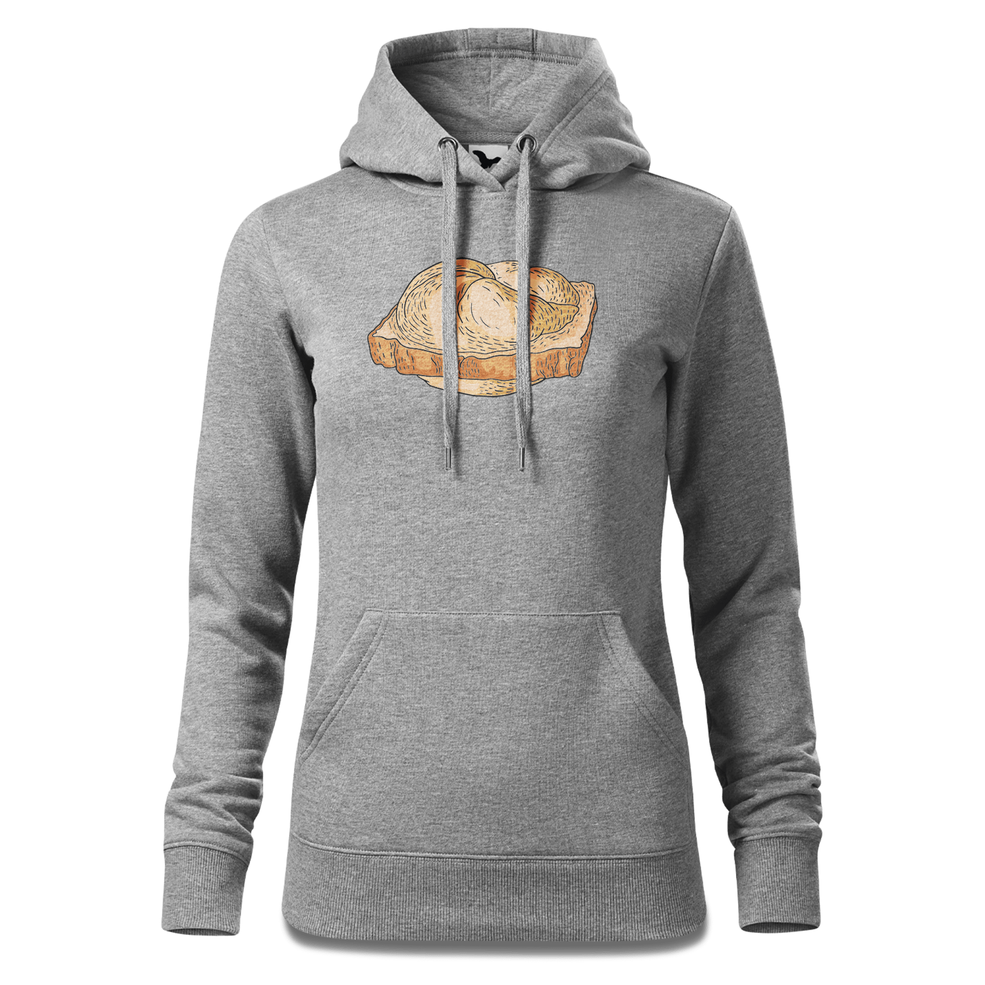 Die Elemente Leberkassemmel Sweatshirt Hoody Damen Grau Meliert Kieling Front
