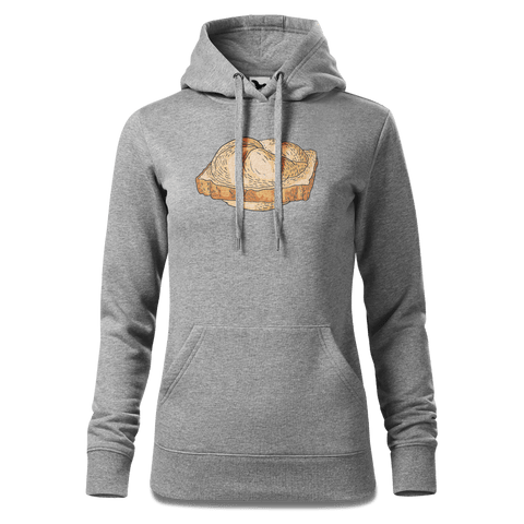 Die Elemente Leberkassemmel Sweatshirt Hoody Damen Grau Meliert Kieling Front