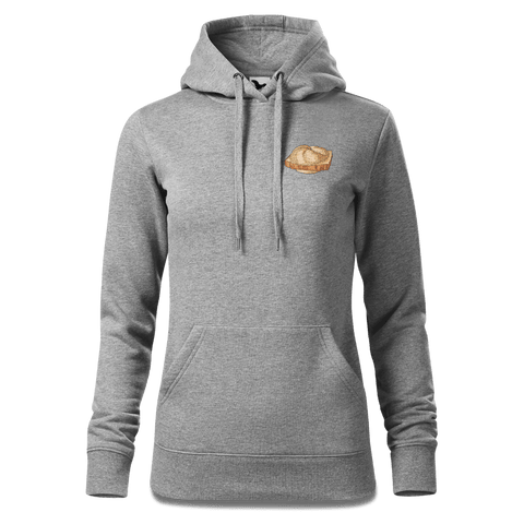 Die Elemente Leberkassemmel Sweatshirt Hoody Damen Grau Meliert Kleinholzen Front