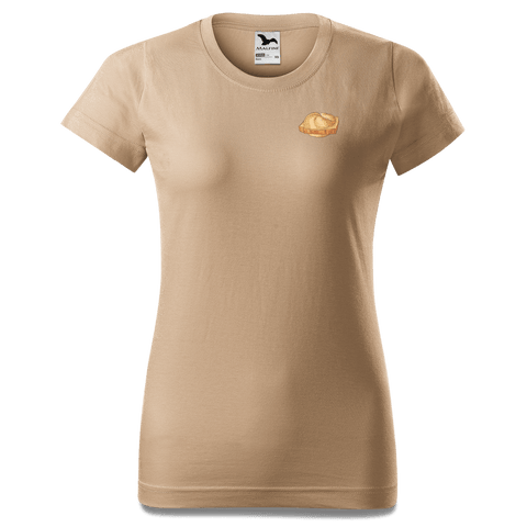Die Elemente Leberkassemmel T Shirt Damen Sand Fussen Front