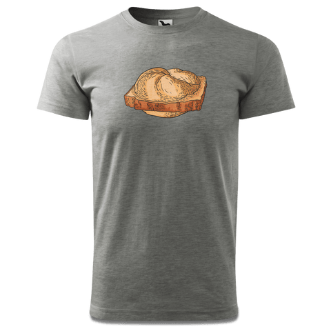 Die Elemente Leberkassemmel T Shirt Herren Grau Meliert Hofau Front