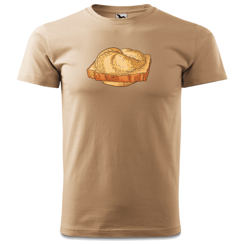 Die Elemente Leberkassemmel T Shirt Herren Sand Hofmuehle Front