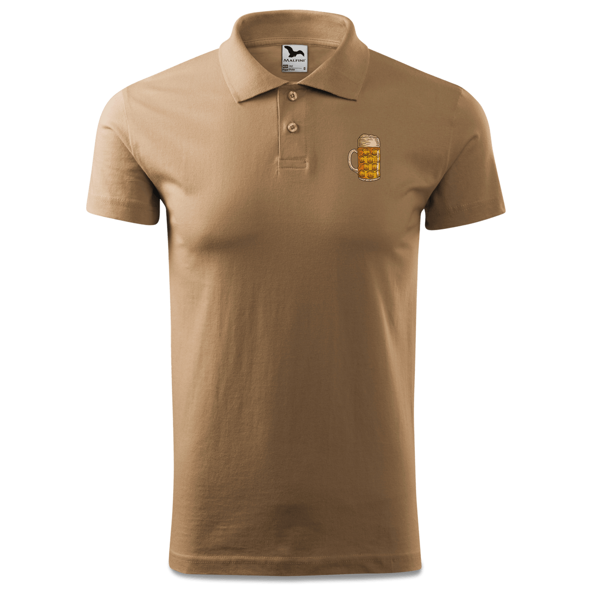Die Elemente Mass Bier Polo Shirt Herren Sand Leonhardspfunzen Front