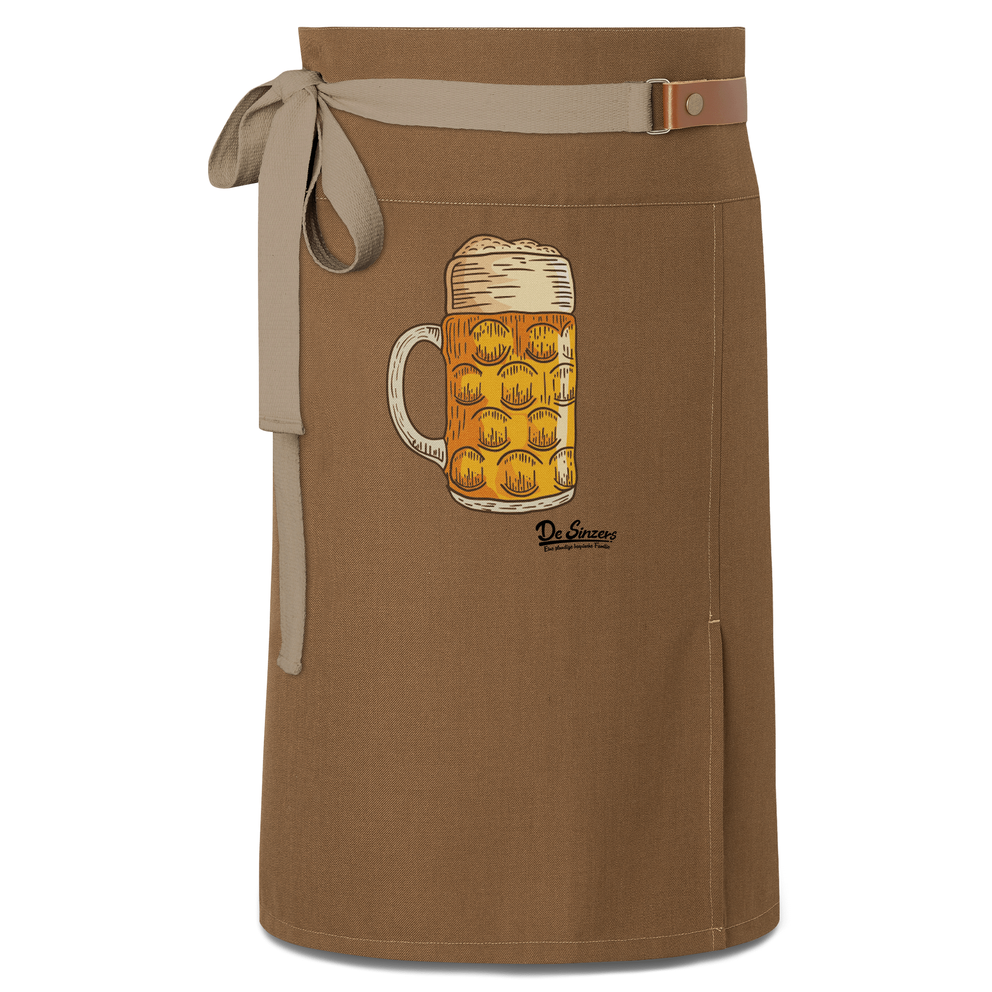 Die Elemente Mass Bier Schuerze Vorbinder Braun Haidham Front