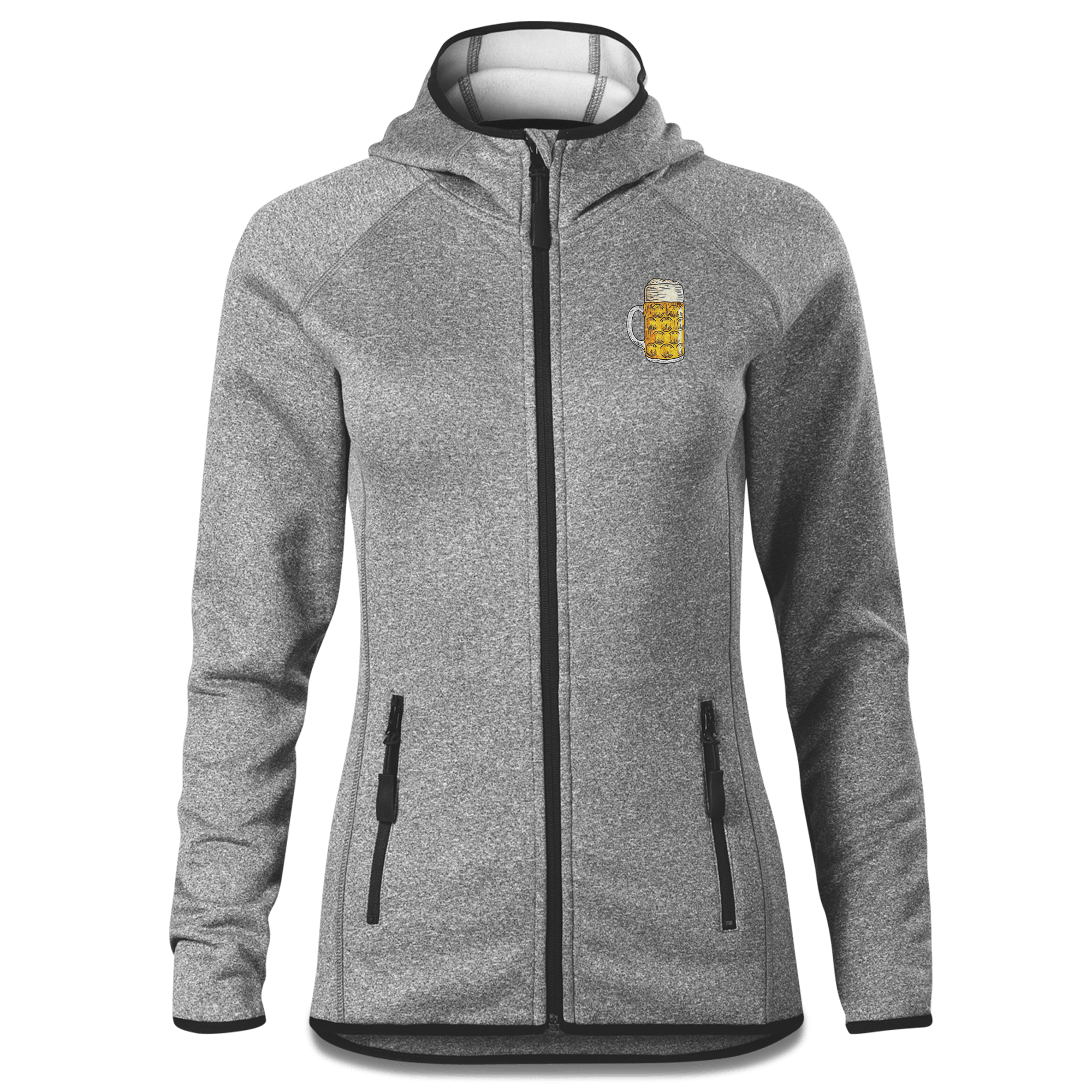 Die Elemente Mass Bier Stretch Fleece Damen Grau Meliert Krottenhausmuehle Front