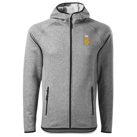 Die Elemente Mass Bier Stretch Fleece Herren Grau Meliert Oed Front