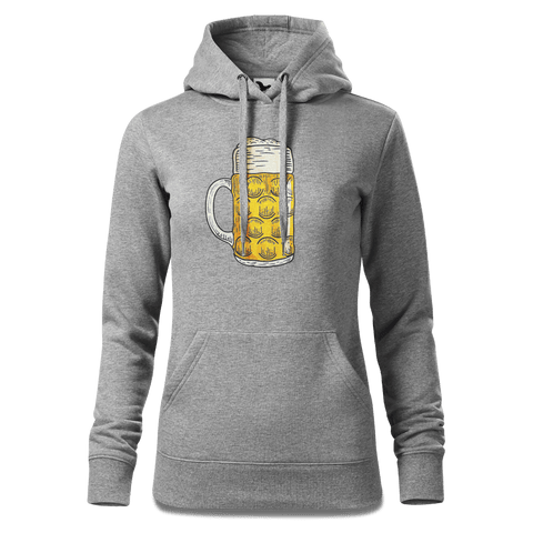 Die Elemente Mass Bier Sweatshirt Hoody Damen Grau Meliert Kieling Front