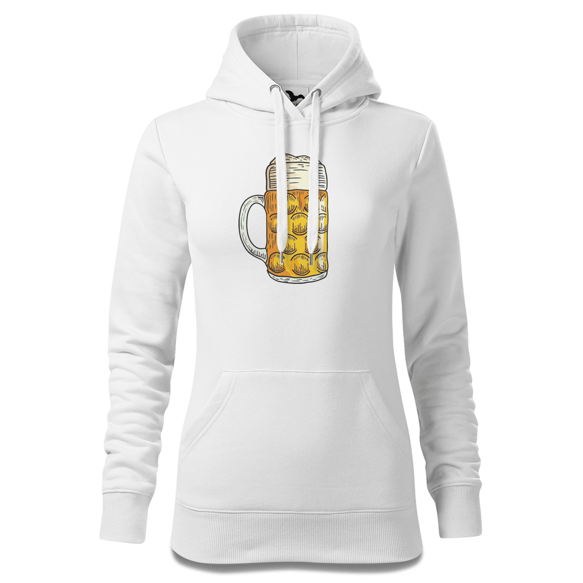 Die Elemente Mass Bier Sweatshirt Hoody Damen Weiss Eckenholz Front