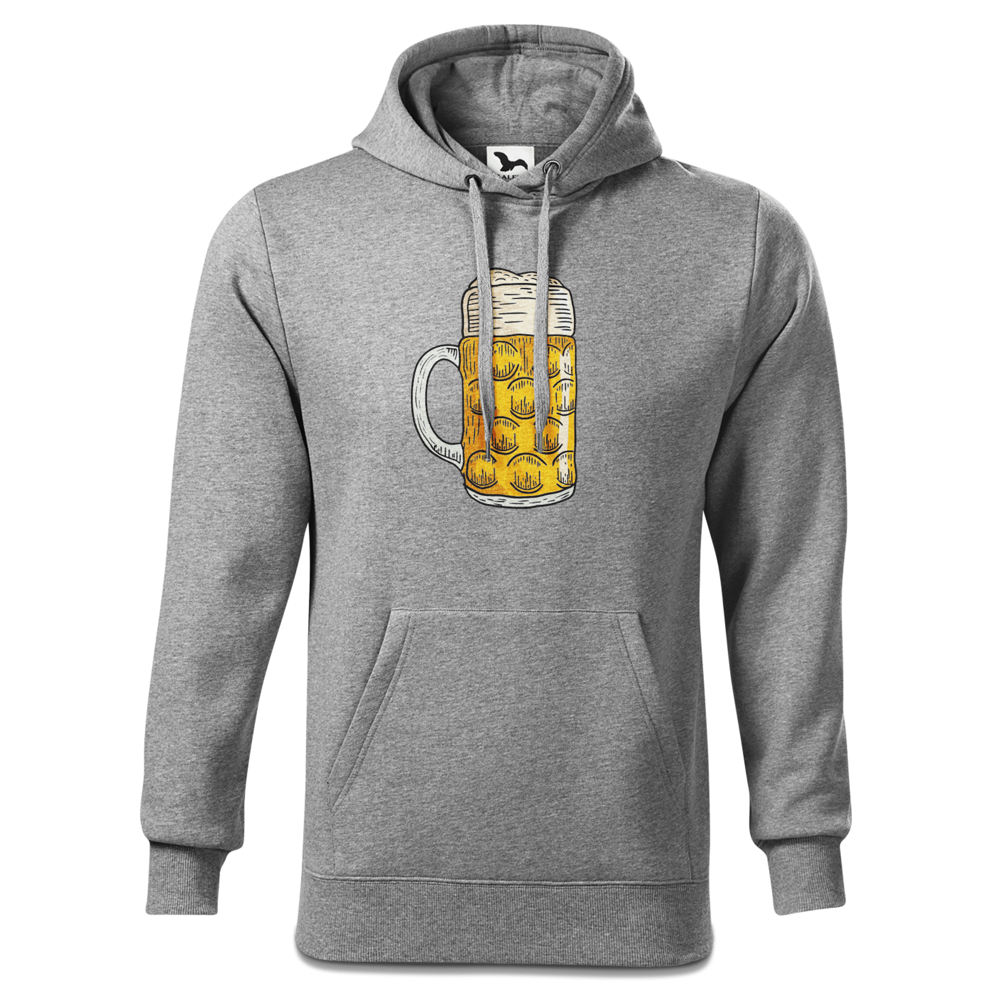 Die Elemente Mass Bier Sweatshirt Hoody Herren Grau Meliert Pulvermuehle Front