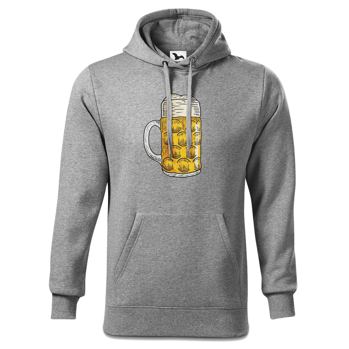 Die Elemente Mass Bier Sweatshirt Hoody Herren Grau Meliert Pulvermuehle Front