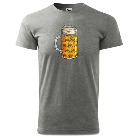 Die Elemente Mass Bier T Shirt Herren Grau Meliert Hofau Front