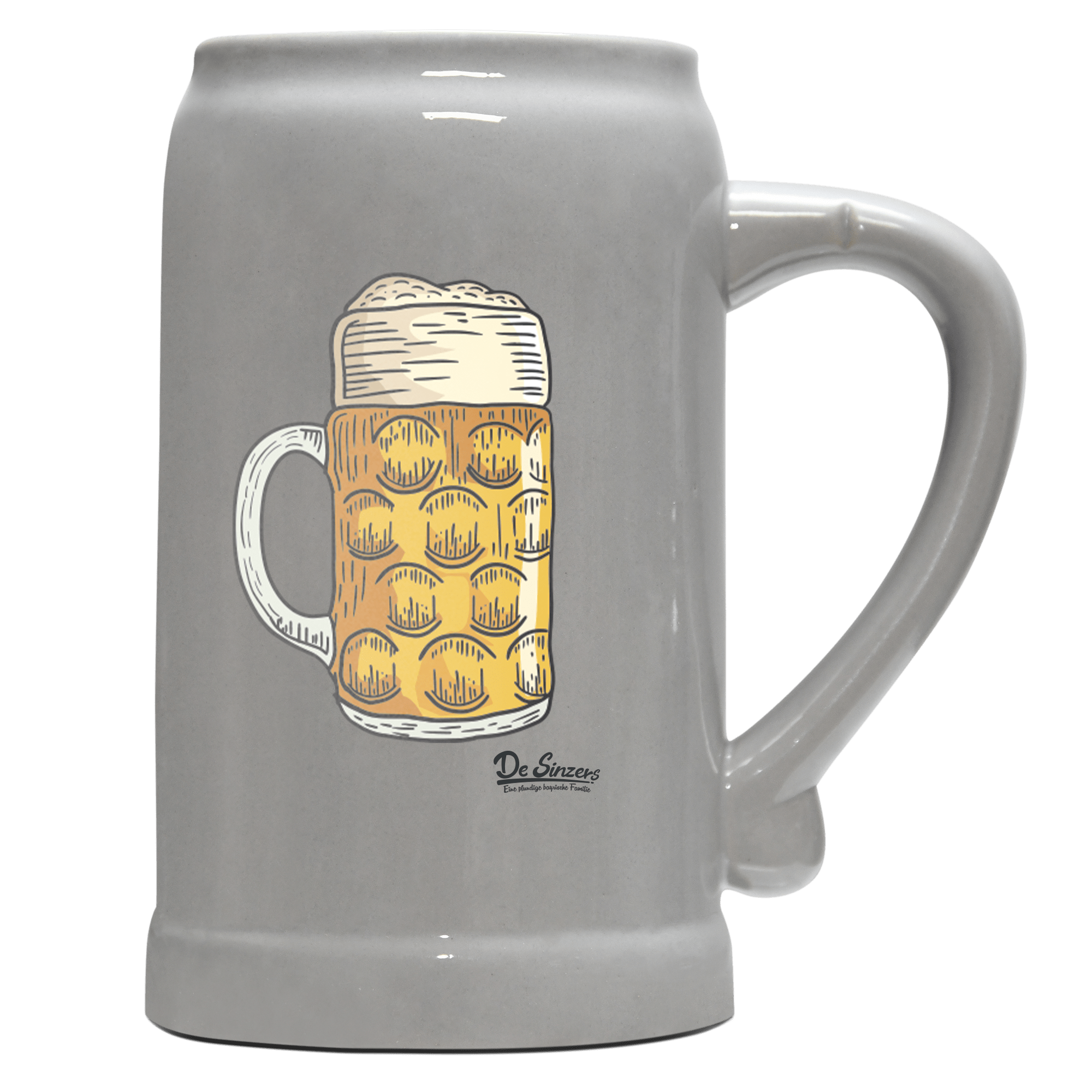 Die Elemente Mass Bier Bierkrug 1000ml Grau Zugspitze Front