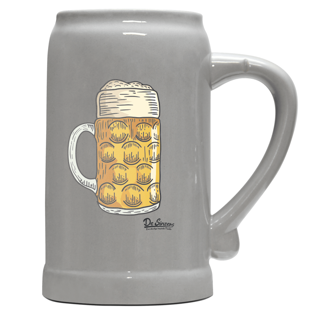 Die Elemente Mass Bier Bierkrug 1000ml Grau Zugspitze Front