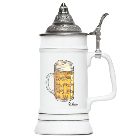 Die Elemente Mass Bier Bierkrug 500ml Weiss mit Spitzdeckel Wendelstein Front