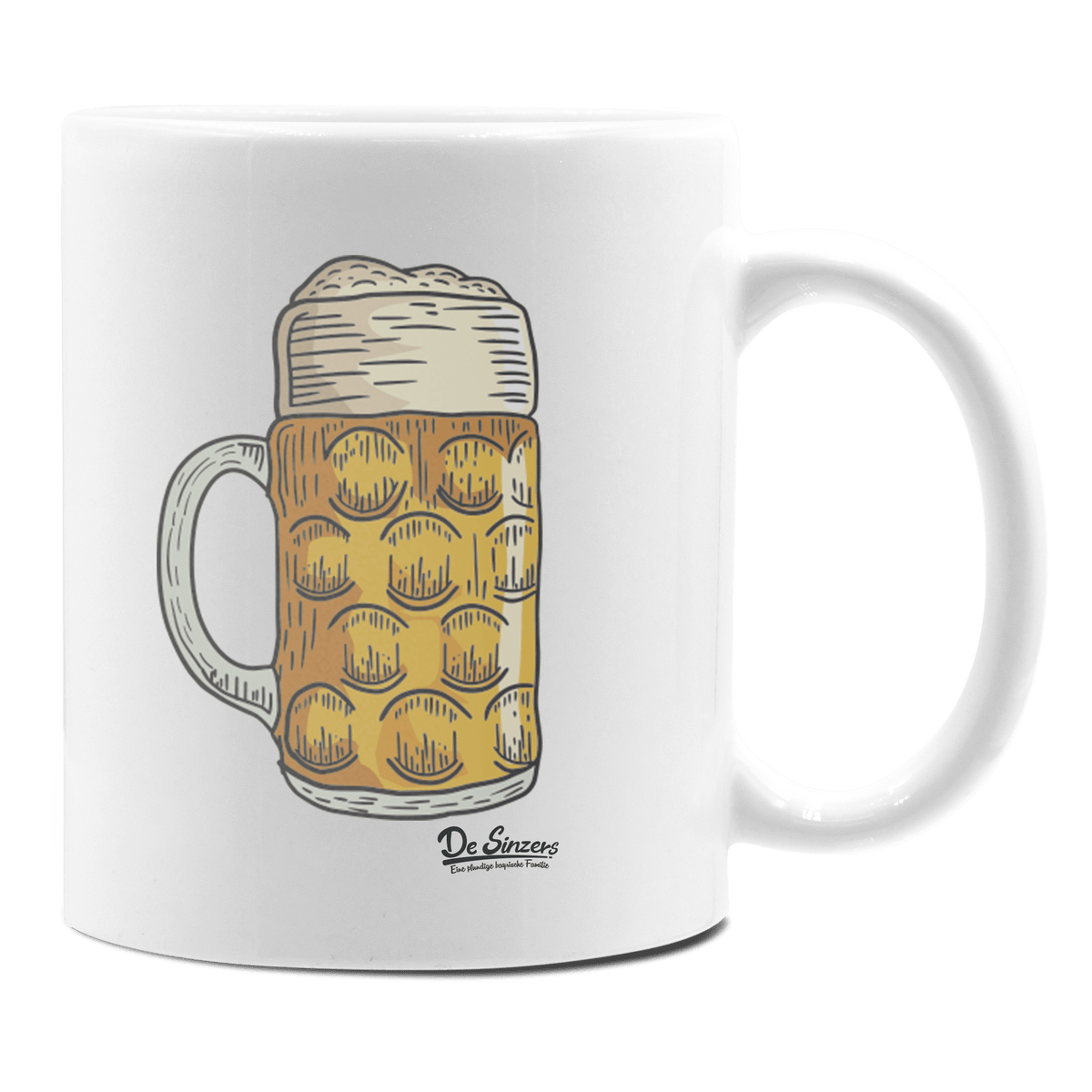 Die Elemente Mass Bier Keramik Kaffeetasse 330ml Weiss Rampoldplatte Front