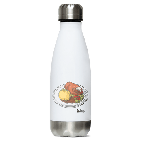 Die Elemente Schweinsbraten Edelstahl Thermoflasche 350ml Weiss Silber Kreuzspitze Front