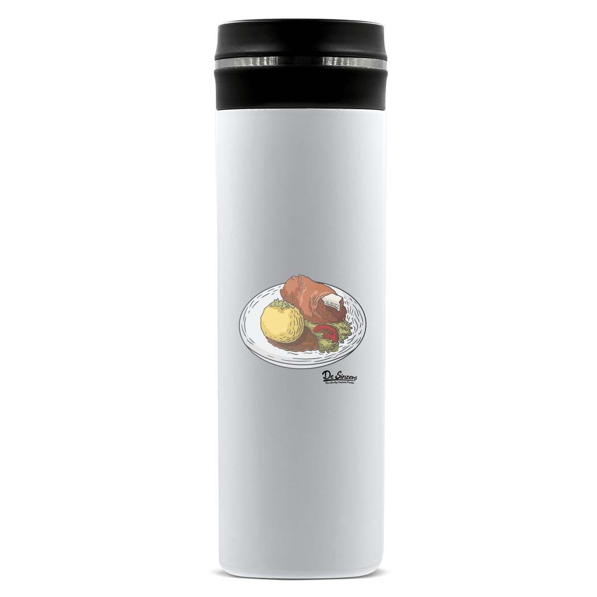 Die Elemente Schweinsbraten Edelstahl Thermoflasche 450ml Weiss Geigelstein Front