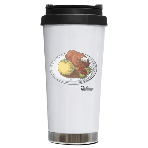 Die Elemente Schweinsbraten Edelstahl Trinkbecher To Go 470ml Weiss Wildbarren Front