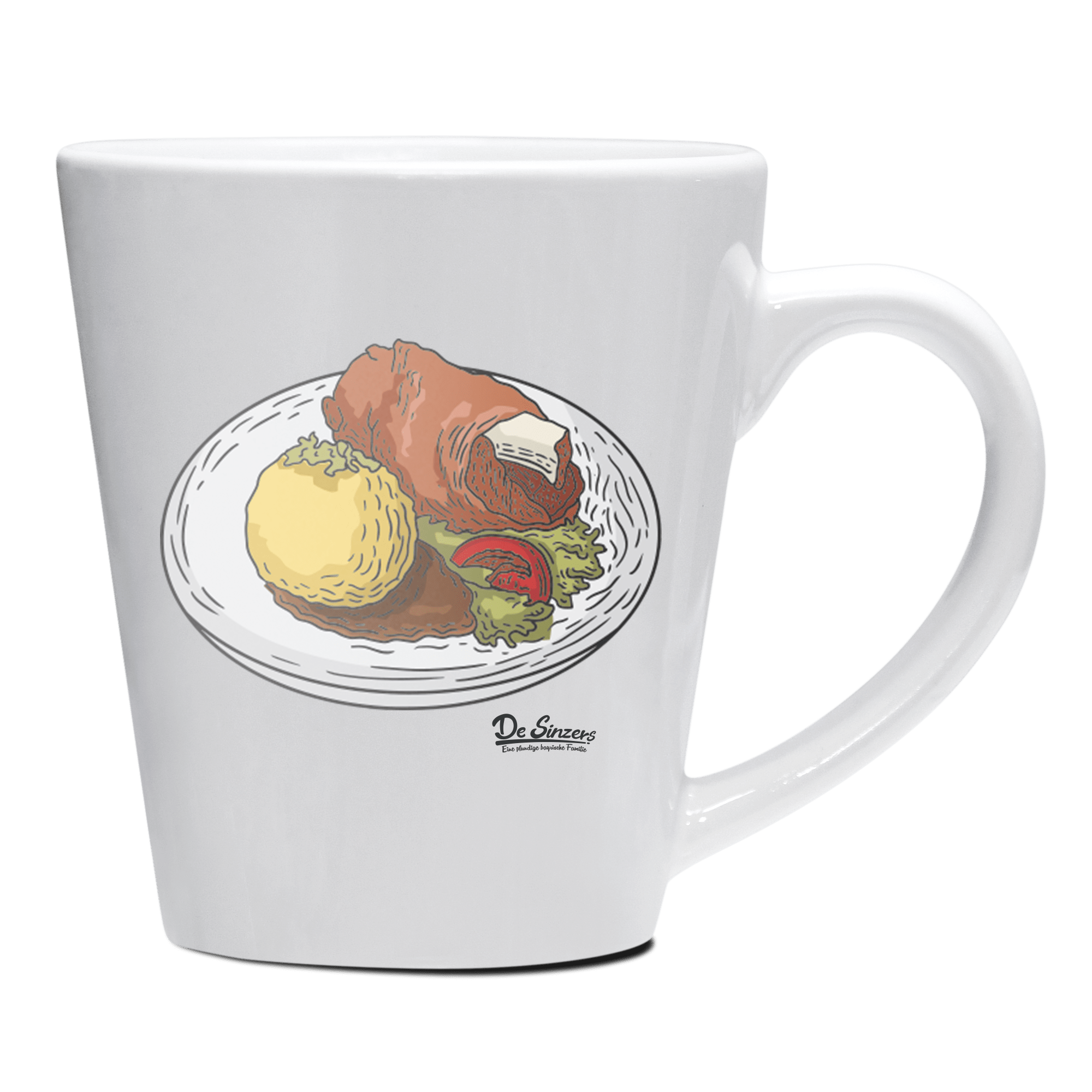 Die Elemente Schweinsbraten Keramik Kaffeetasse 200ml Weiss Herzogstand Front