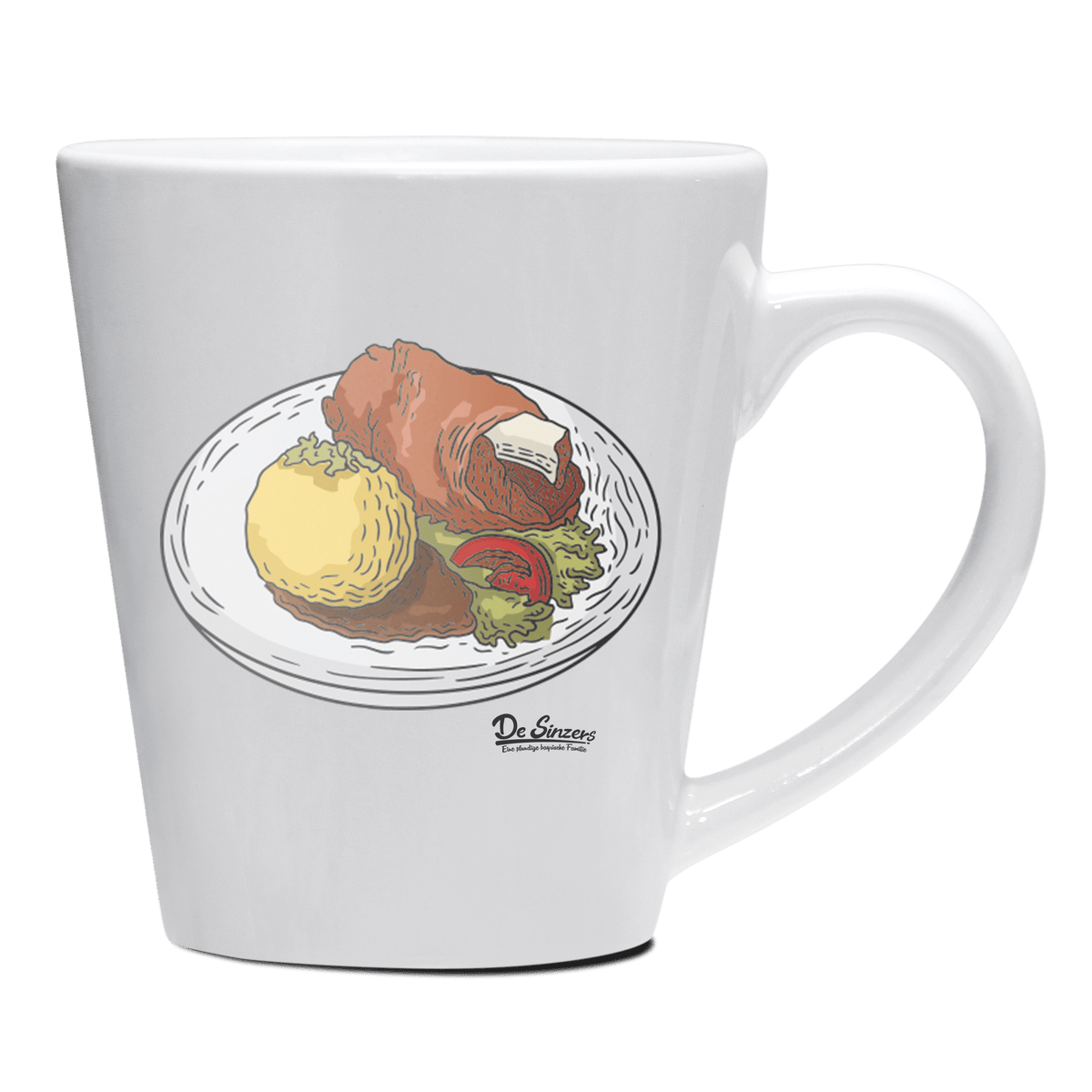 Die Elemente Schweinsbraten Keramik Kaffeetasse 200ml Weiss Herzogstand Front